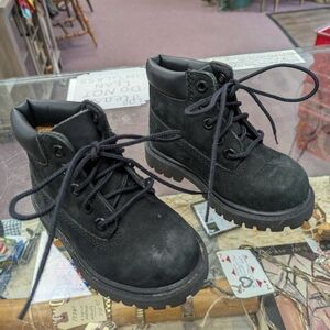 Toddler Timberland Black Lace-Up Boots